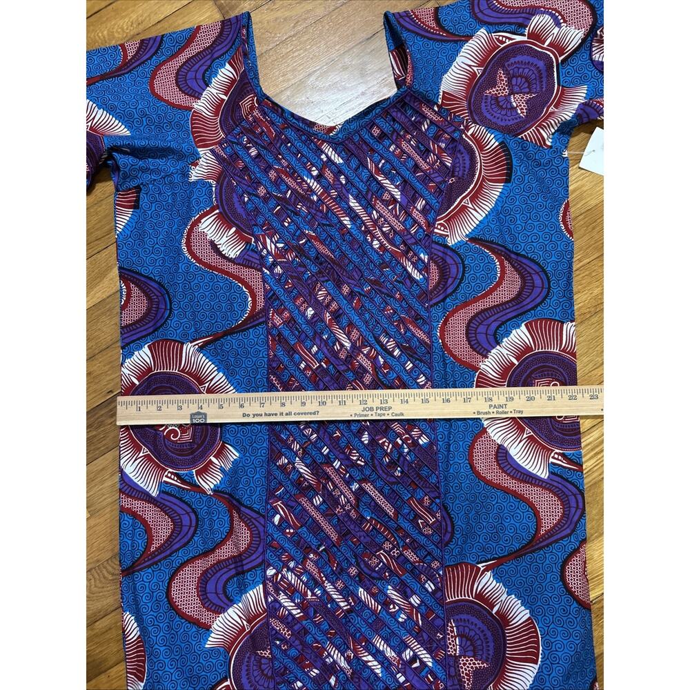NEW Ankara Dashiki pattern Print Women's sz XL Maxi Dress Boho Handmade In USA - Picture 11 of 13